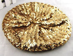 Women Sequins Hat Shiny Costume Jazz Glitter Dance Beret Round Cap Ladies Fashion