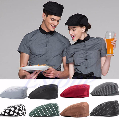 Fashion Men Women Chef Hat Catering Baker Kitchen Cook Duckbill Beret Golf Caps