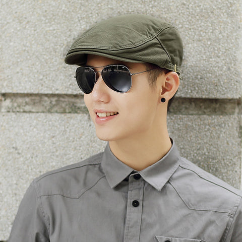 Male Summer Solid Newsboy Caps Men Casual