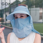 Summer Hats For Women Sun Hat With Mask Breathable Suncreen Outdoor Bicycling Beach Cap