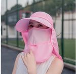 Summer Hats For Women Sun Hat With Mask Breathable Suncreen Outdoor Bicycling Beach Cap