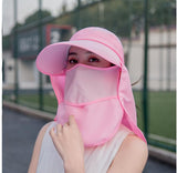 Summer Hats For Women Sun Hat With Mask Breathable Suncreen Outdoor Bicycling Beach Cap