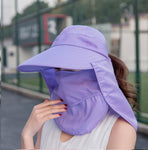 Summer Hats For Women Sun Hat With Mask Breathable Suncreen Outdoor Bicycling Beach Cap