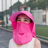 Summer Hats For Women Sun Hat With Mask Breathable Suncreen Outdoor Bicycling Beach Cap