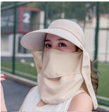 Summer Hats For Women Sun Hat With Mask Breathable Suncreen Outdoor Bicycling Beach Cap