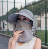 Summer Hats For Women Sun Hat With Mask Breathable Suncreen Outdoor Bicycling Beach Cap