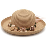 Summer Handmade Flower Straw Hat Women's