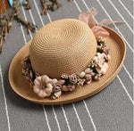 Summer Handmade Flower Straw Hat Women's