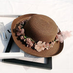 Summer Handmade Flower Straw Hat Women's