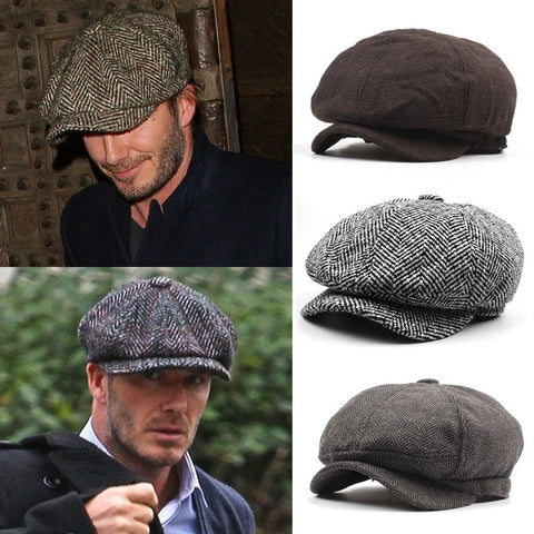 Autumn and Winter Warm Flat Peaked Cap Male Casual