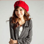 2018 Fashion Women Berets Cute Women Hat Womens Sweet Solid Warm Wool Winter Beret
