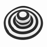 Summer Sun Hat For Women Straw Wide Brim Stripe Printed Caps Lady Girls Beach