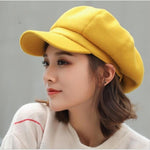 Women Beret Autumn Winter Octagonal Cap