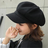 Women Beret Autumn Winter Octagonal Cap