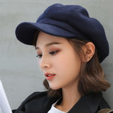 Women Beret Autumn Winter Octagonal Cap