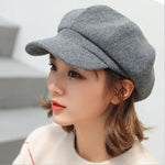 Women Beret Autumn Winter Octagonal Cap