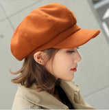 Women Beret Autumn Winter Octagonal Cap