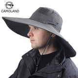 Super Long Wide Brim Bucket Hat Breathable Quick Dry Men Women Boonie Hat Summer