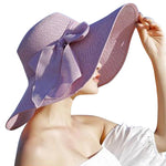 Women hat summer Big Brim Straw Hat Sun Floppy Wide Brim Hats New Bowknot Folding Beach Cap