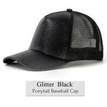Glitter Ponytail Baseball Cap Women Snapback Summer