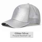 Glitter Ponytail Baseball Cap Women Snapback Summer