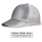 Glitter Ponytail Baseball Cap Women Snapback Summer