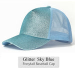 Glitter Ponytail Baseball Cap Women Snapback Summer