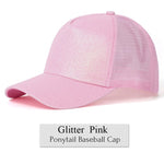 Glitter Ponytail Baseball Cap Women Snapback Summer