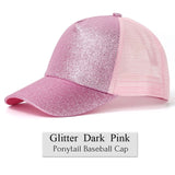 Glitter Ponytail Baseball Cap Women Snapback Summer