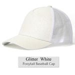 Glitter Ponytail Baseball Cap Women Snapback Summer