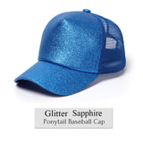 Glitter Ponytail Baseball Cap Women Snapback Summer