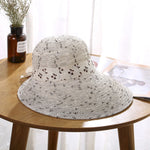 2019 New Fashion Women Sunshade Hat Widen Brim Bowknot Decor Breathable Beach Cap