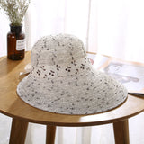 2019 New Fashion Women Sunshade Hat Widen Brim Bowknot Decor Breathable Beach Cap