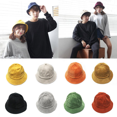 Panama Corduroy Bucket Hat Men Women