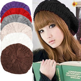 Warm Winter Women Beret Knitted Baggy Beanie Hat Multicolor Ski Cap