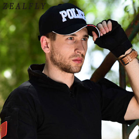 New POLICE Black Tactical Caps Men Outdoor Sport Baseball Cap