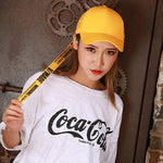 Yellow long strap letter curved baseball hat men and women personality trend wild bend skull cap