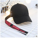 Yellow long strap letter curved baseball hat men and women personality trend wild bend skull cap