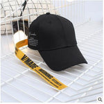 Yellow long strap letter curved baseball hat men and women personality trend wild bend skull cap